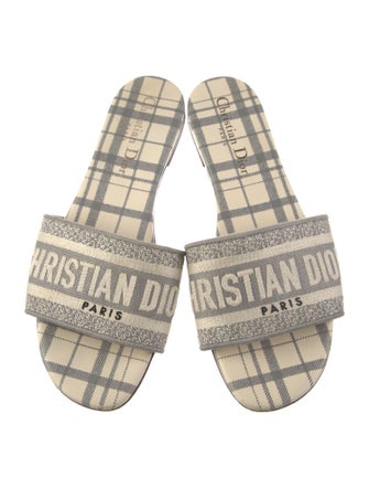 Christian Dior Graphic Print Embroidered Accent Slides