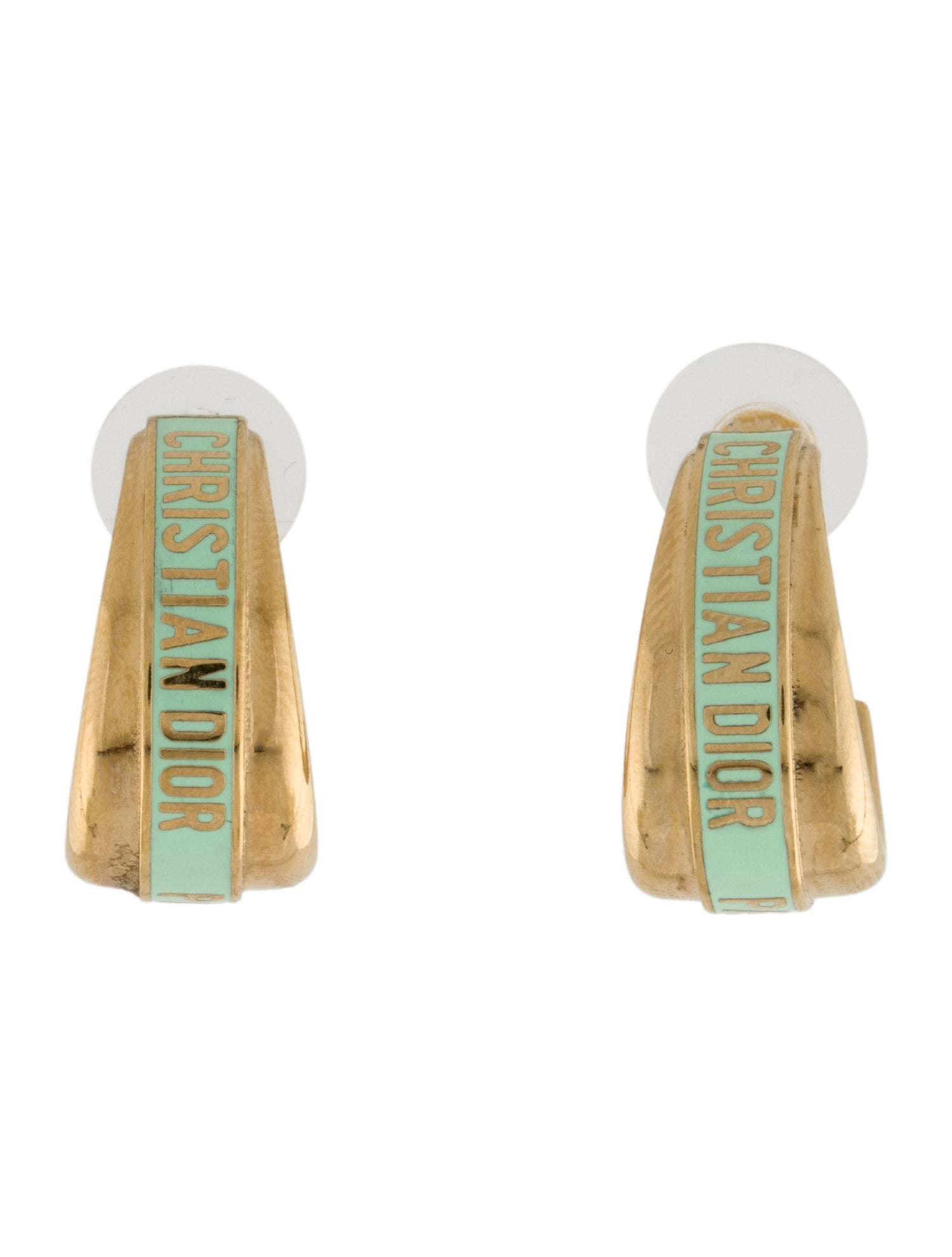 Christian Dior Enamel Code Hoop Earrings