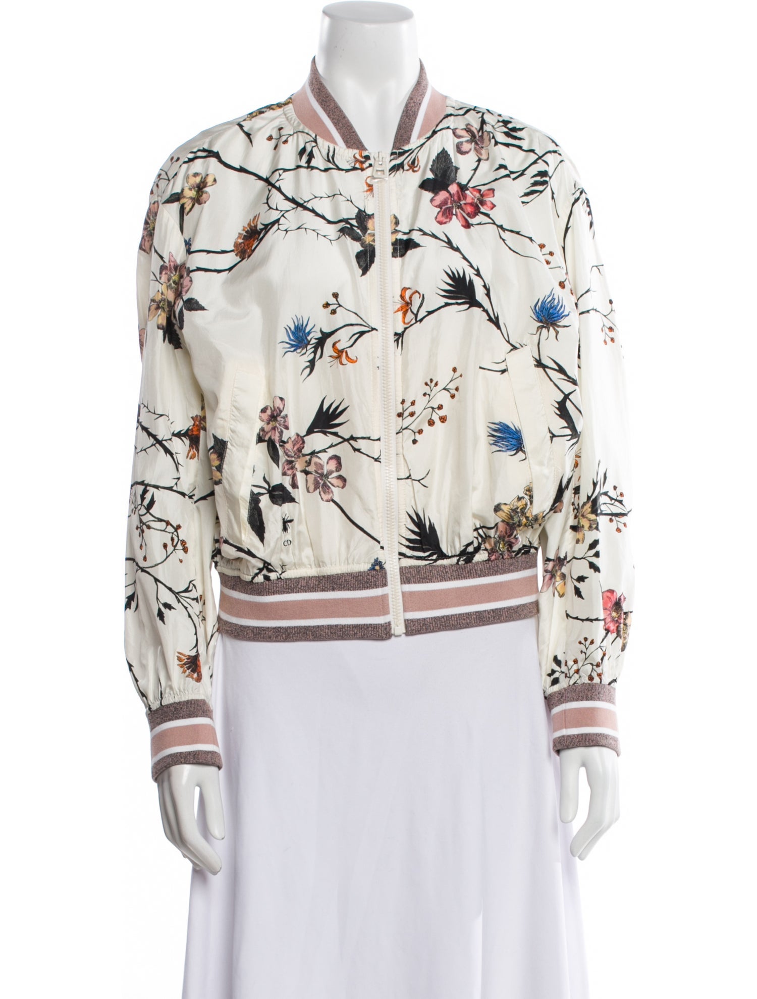 Christian Dior Silk Printed Bomber Jacket