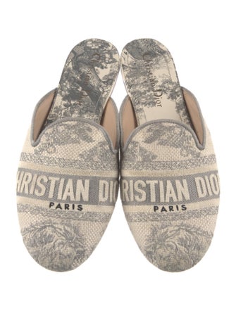 Christian Dior Canvas Printed Mules