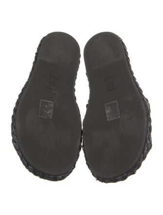 Christian Dior Leather Graphic Print Slides