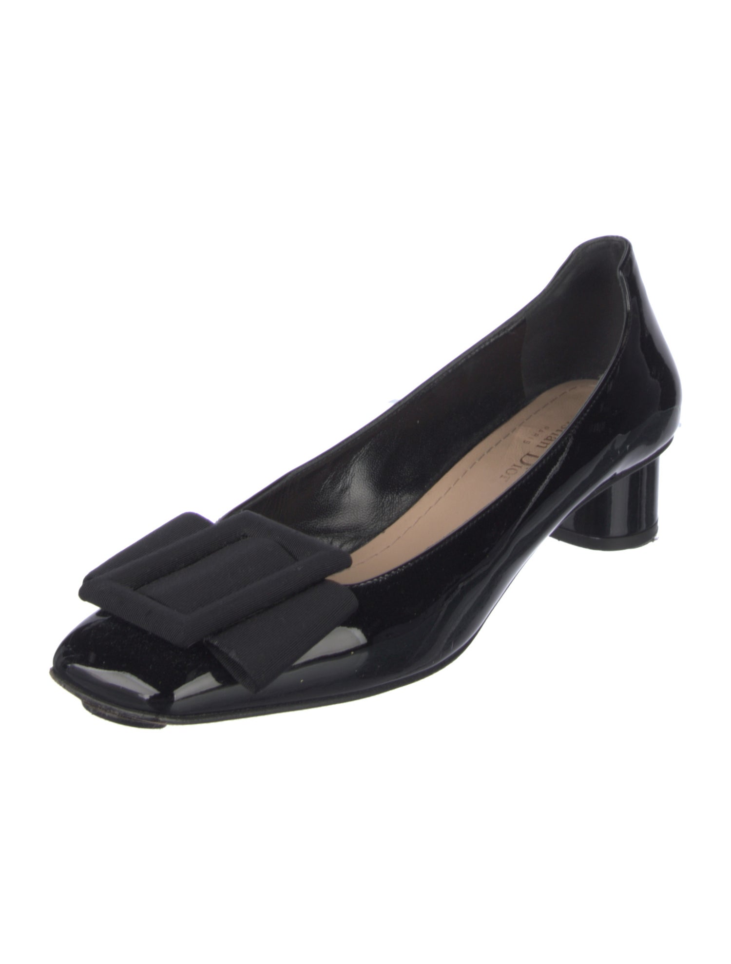 Christian Dior Patent Leather Bow Accents Pumps
