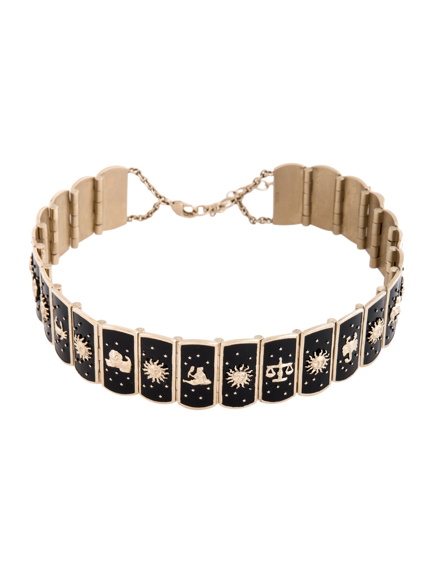 Christian Dior Resin Zodiac Toile de Jouy Soleil Choker Necklace