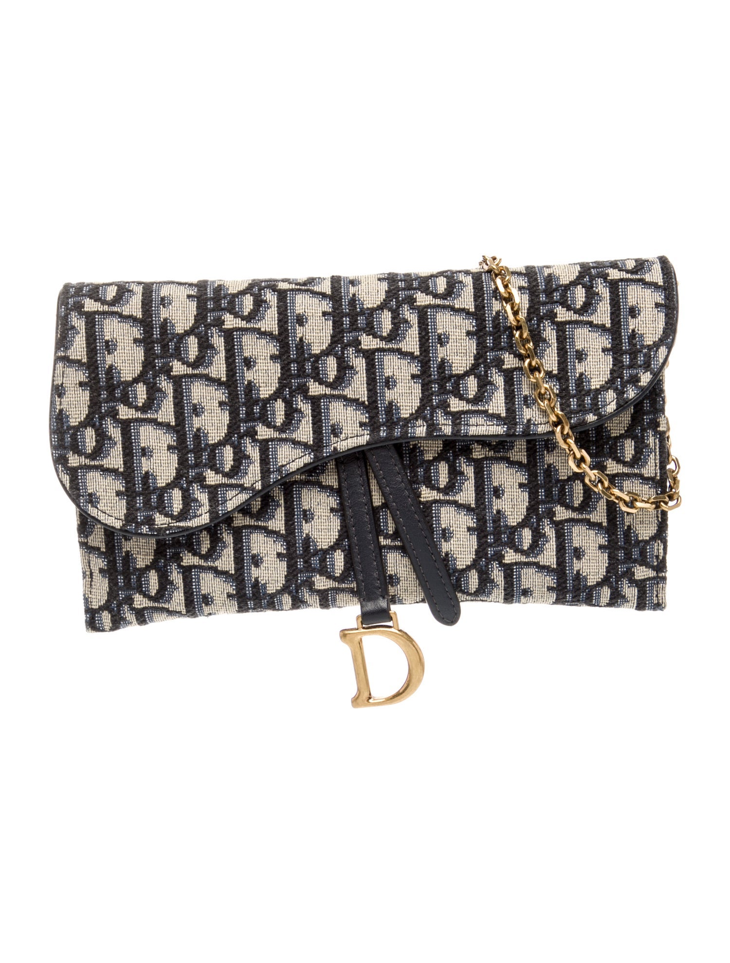 Christian Dior Oblique Jacquard Wallet on Chain