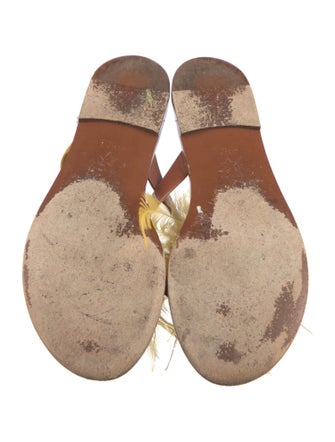 Christian Dior Suede Feather Trim Slides