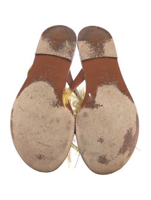 Christian Dior Suede Feather Trim Slides