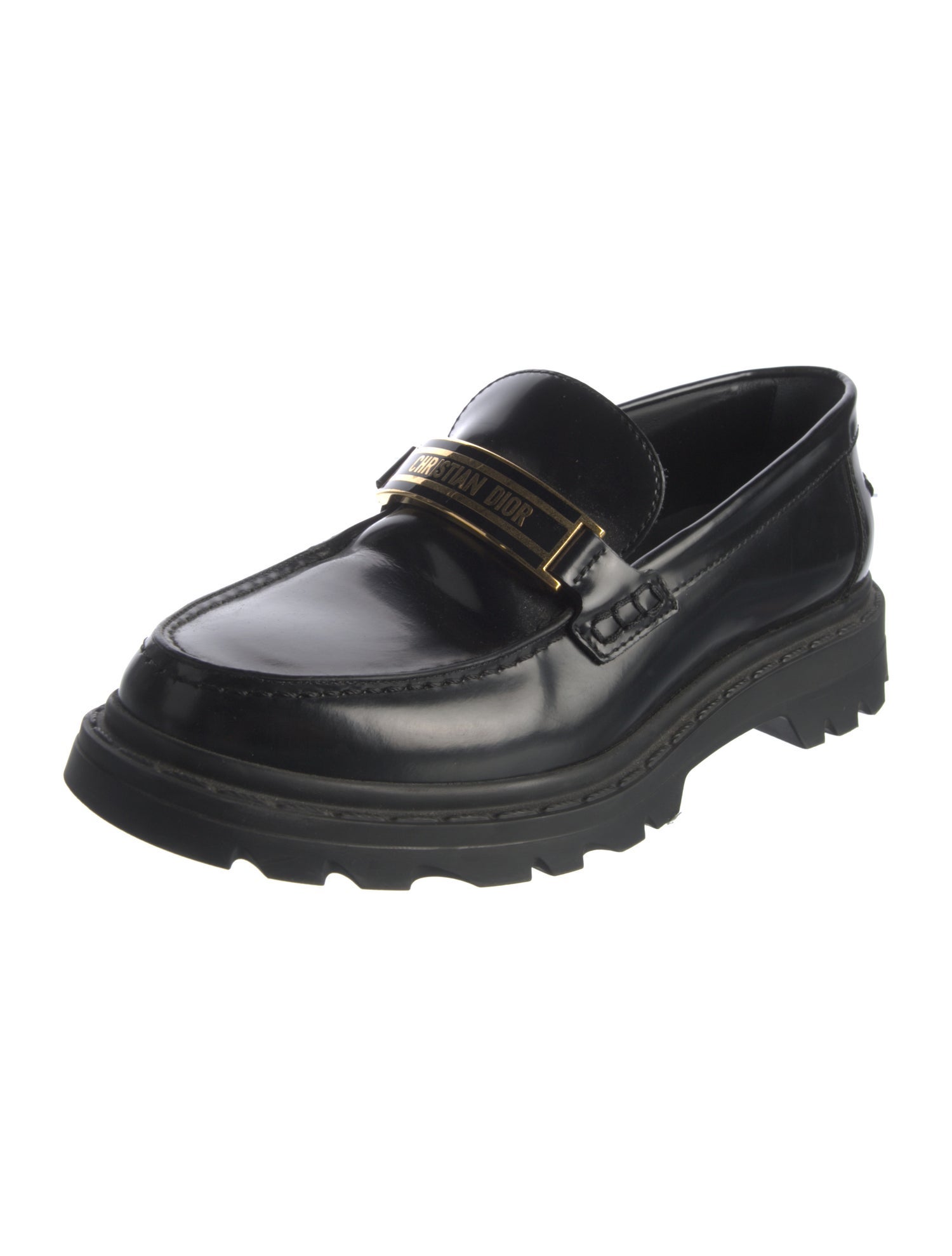 Christian Dior Signature Logo Leather Loafers