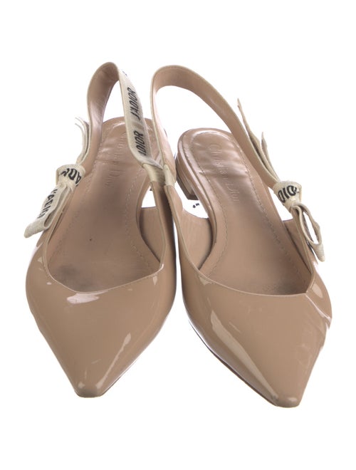 Christian Dior Patent Leather Graphic Print Slingback Flats