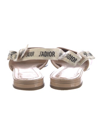 Christian Dior Patent Leather Graphic Print Slingback Flats