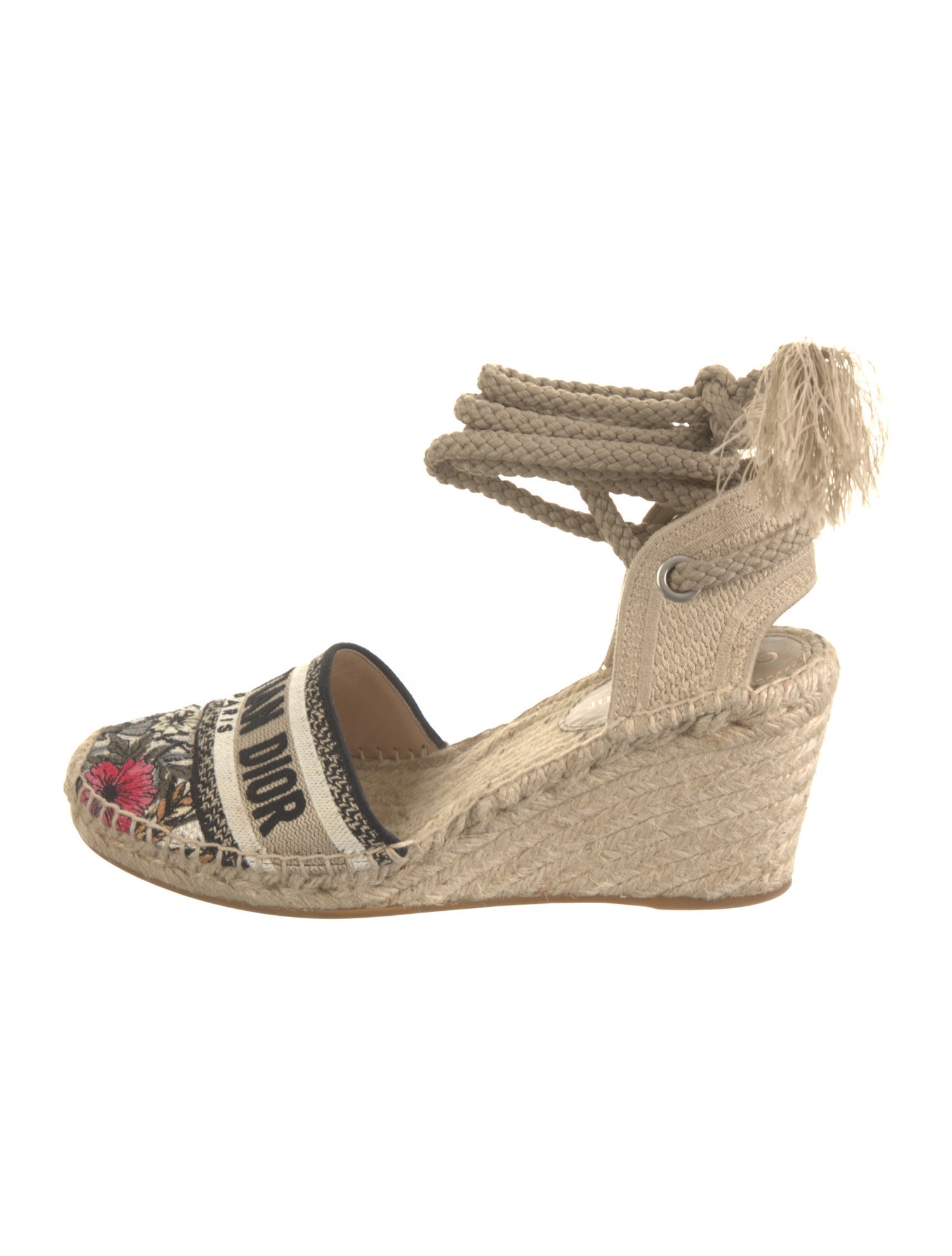 Christian Dior Animal Print Embroidered Accent Pumps