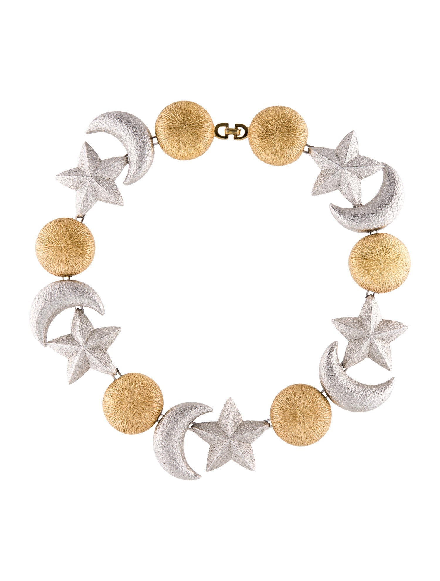 Christian Dior Vintage Two-Tone Moon & Star Collar Necklace