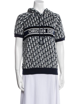 Christian Dior Graphic Print Mock Neck Sweatshirt