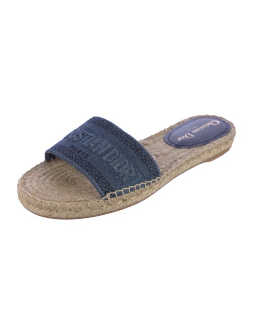 Christian Dior Canvas Embroidered Accent Espadrilles