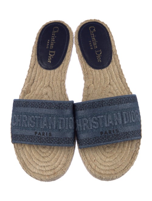 Christian Dior Canvas Embroidered Accent Espadrilles