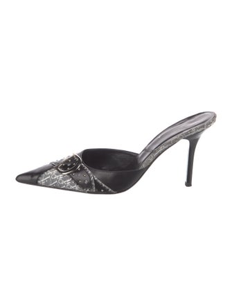 Christian Dior Diorissimo Pattern Leather Mules