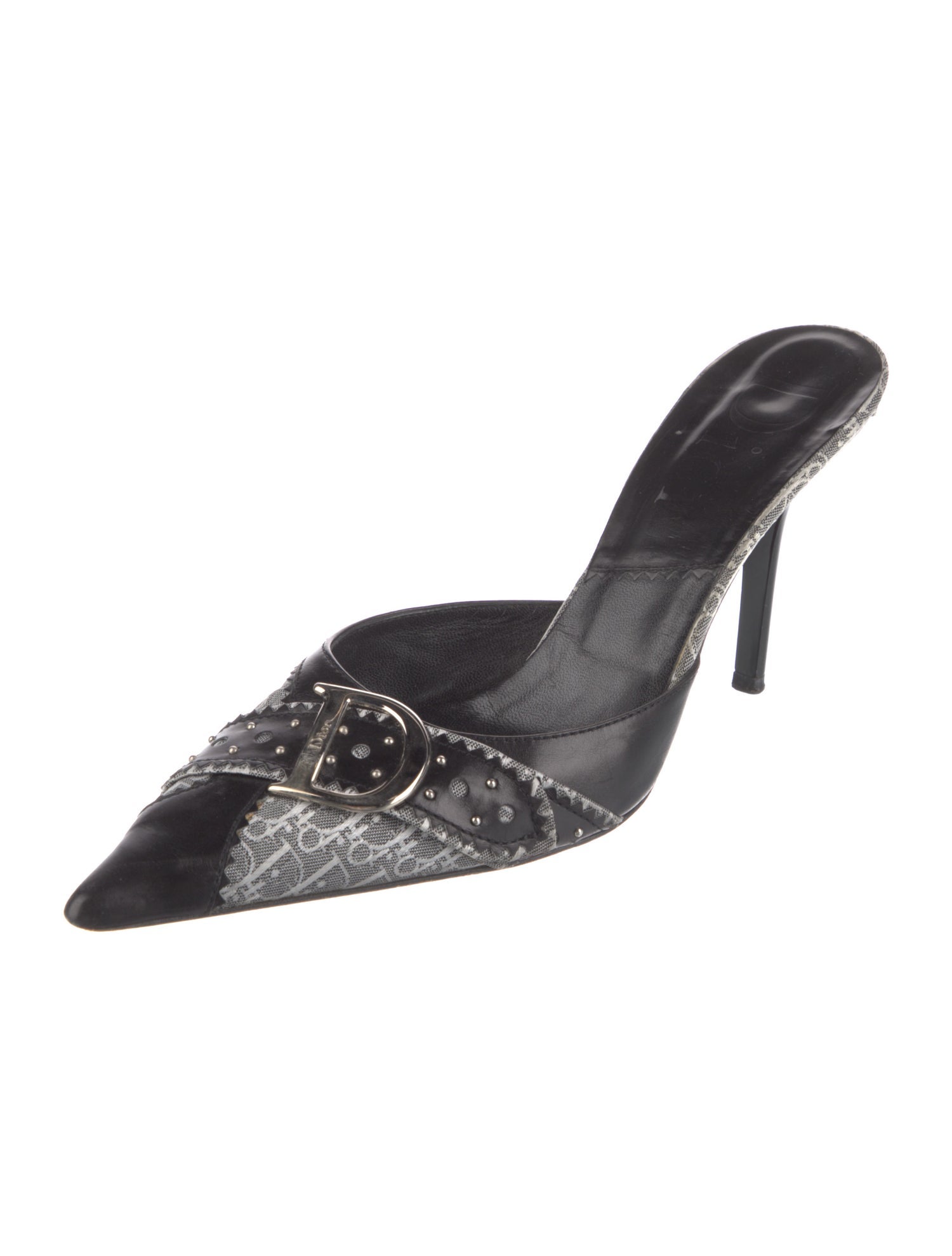 Christian Dior Diorissimo Pattern Leather Mules