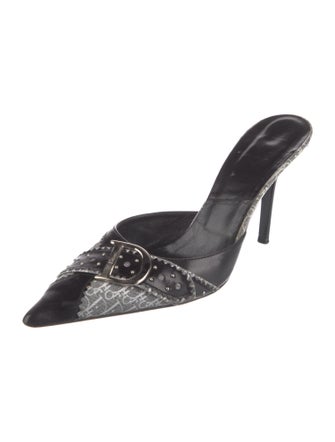 Christian Dior Diorissimo Pattern Leather Mules