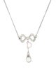 Christian Dior Crystal & Enamel Bow Pendant Necklace