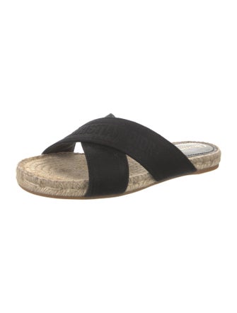 Christian Dior Canvas Embroidered Accent Espadrilles