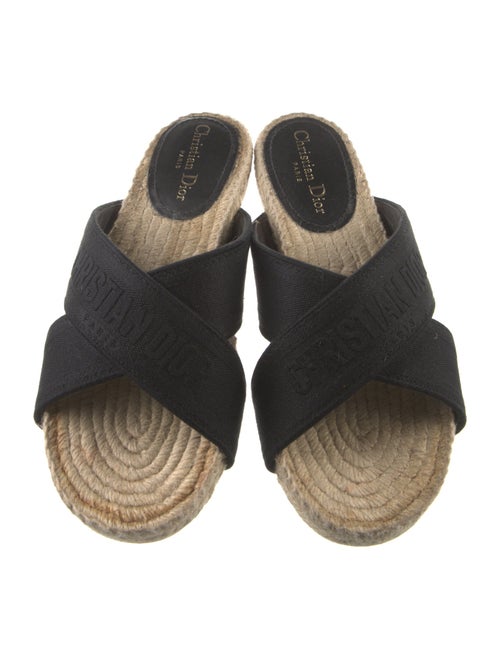 Christian Dior Canvas Embroidered Accent Espadrilles