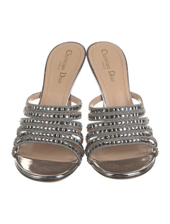 Christian Dior Crystal Crystal Embellishments Slides