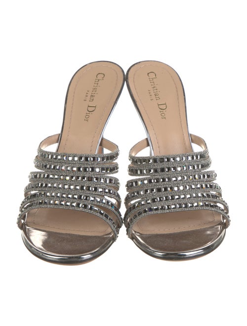 Christian Dior Crystal Crystal Embellishments Slides