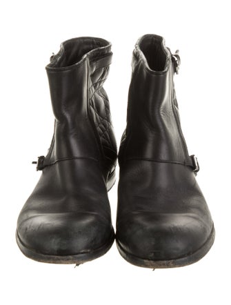 Christian Dior Cannage Pattern Leather Moto Boots