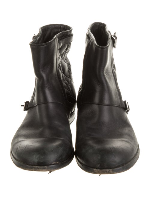 Christian Dior Cannage Pattern Leather Moto Boots