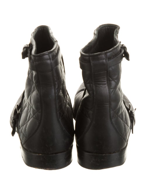 Christian Dior Cannage Pattern Leather Moto Boots