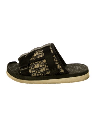 Christian Dior Oblique Jacquard Canvas Slides