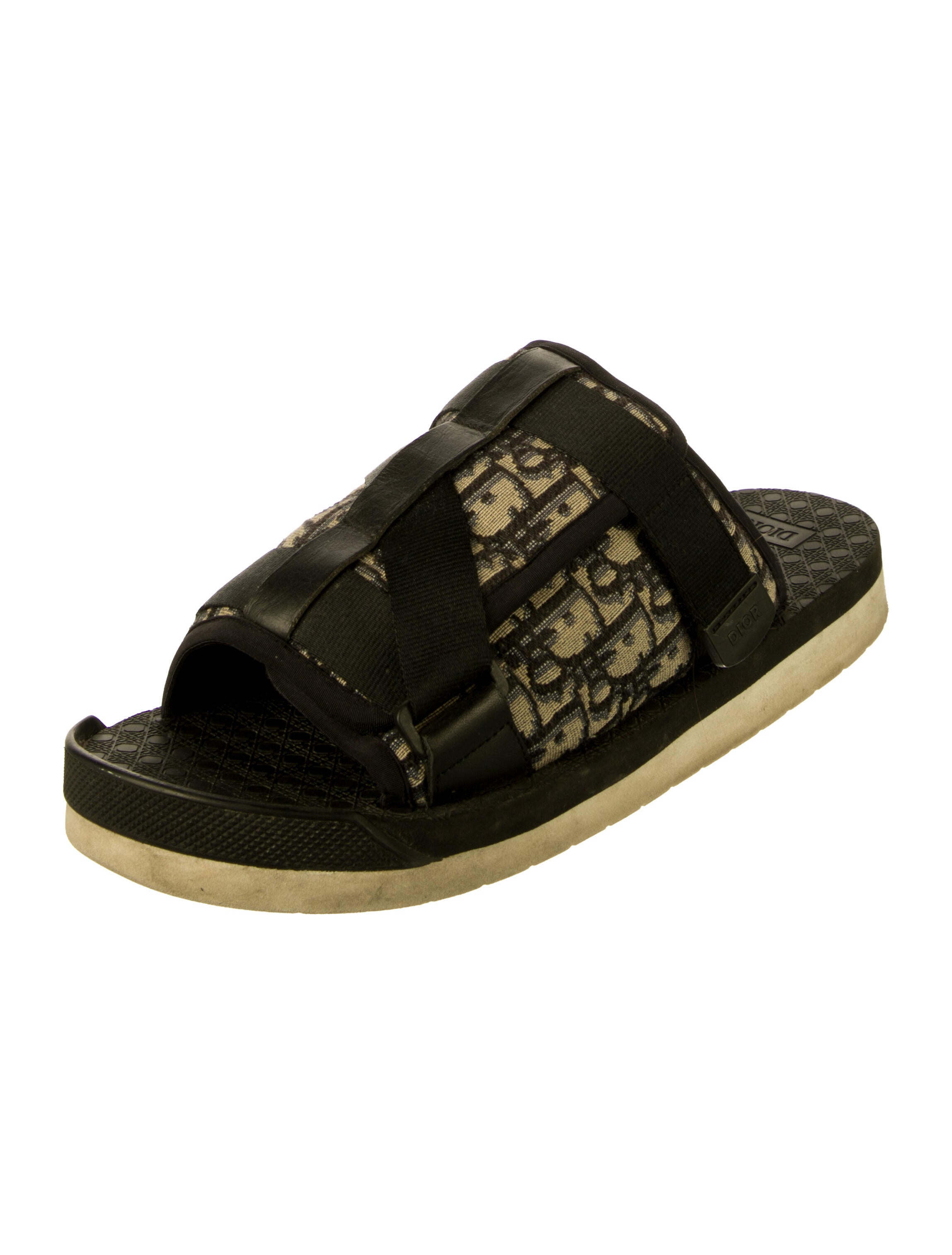 Christian Dior Oblique Jacquard Canvas Slides