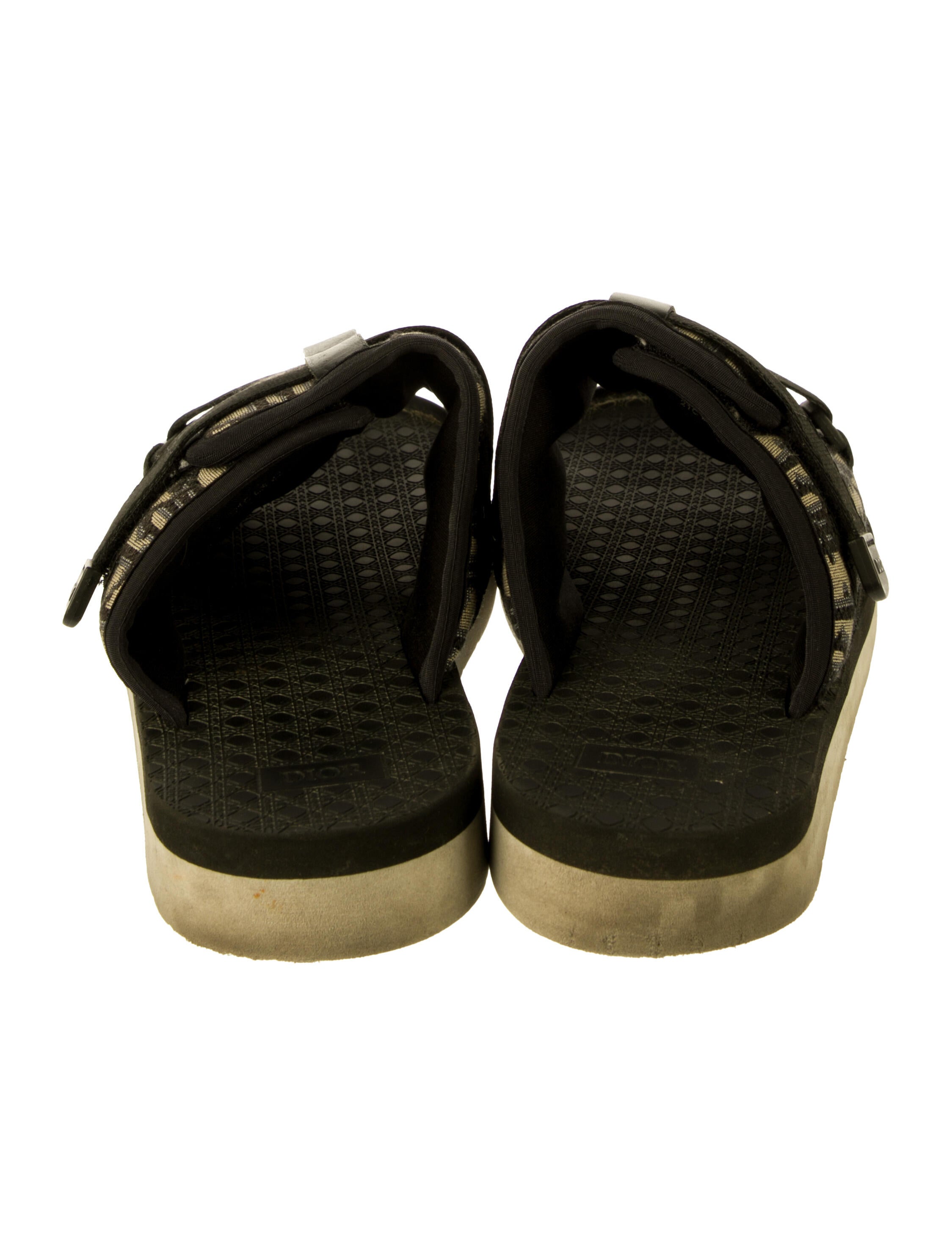 Christian Dior Oblique Jacquard Canvas Slides
