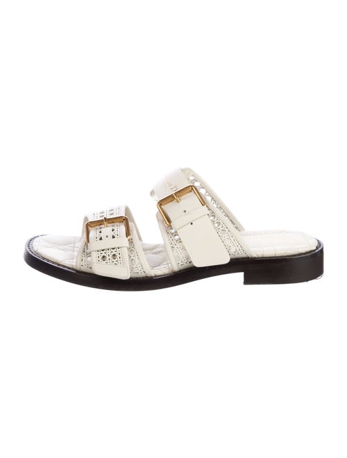 Christian Dior Leather Whipstitch Trim Slides