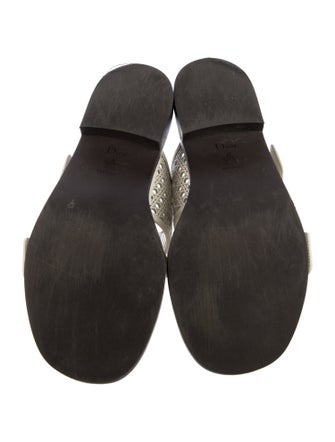 Christian Dior Leather Whipstitch Trim Slides