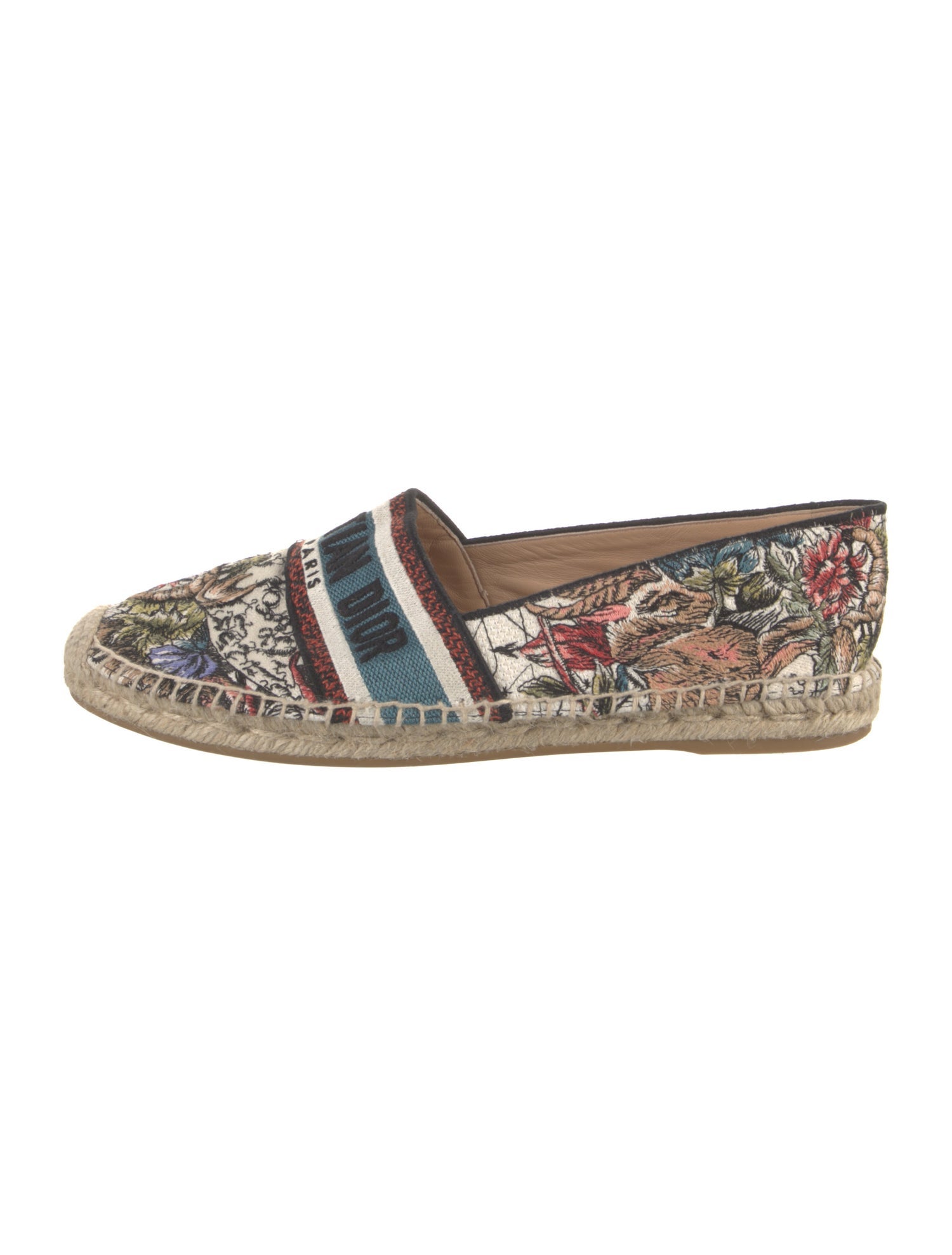 Christian Dior Printed Embroidered Accent Espadrilles