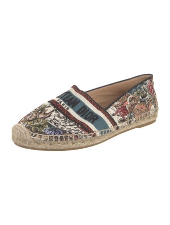 Christian Dior Printed Embroidered Accent Espadrilles