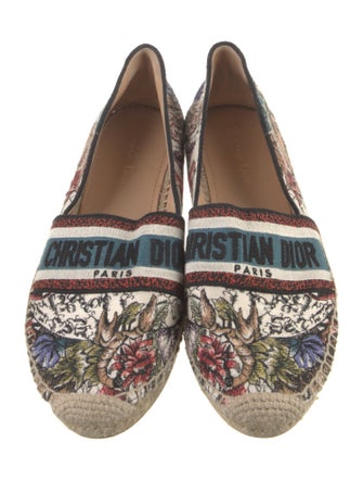 Christian Dior Printed Embroidered Accent Espadrilles