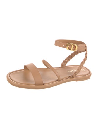 Christian Dior Leather Braided Accents Gladiator Sandals