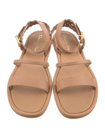 Christian Dior Leather Braided Accents Gladiator Sandals