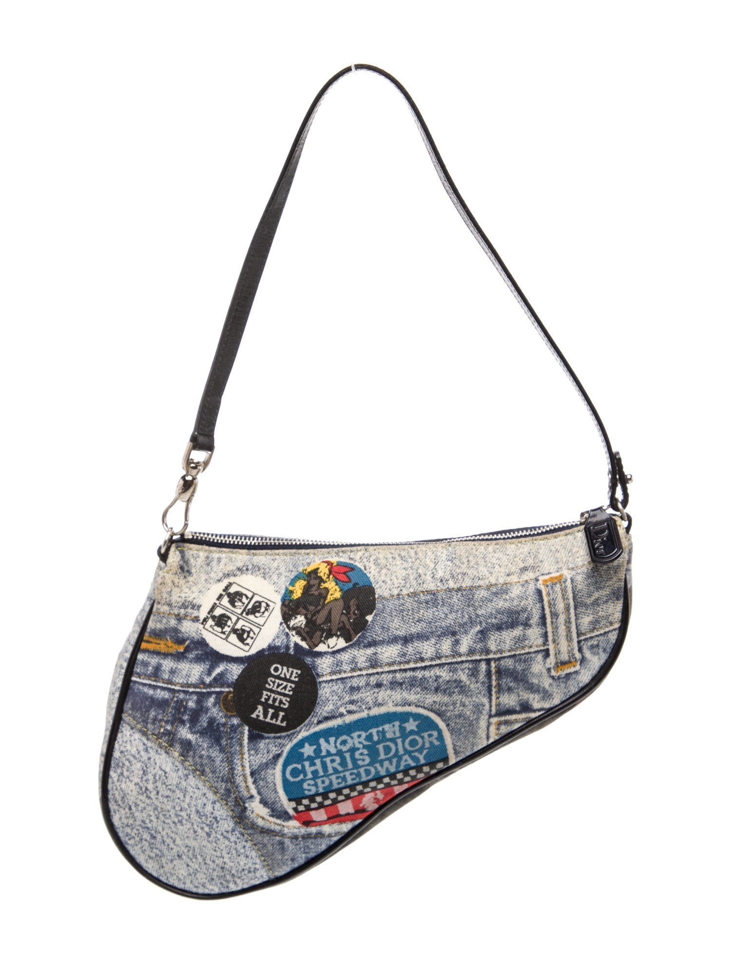 Christian Dior Denim Saddle Pochette Mini Vintage