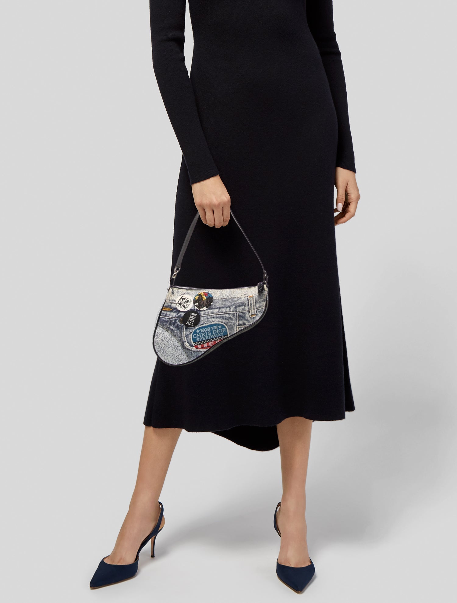 Christian Dior Denim Saddle Pochette Mini Vintage