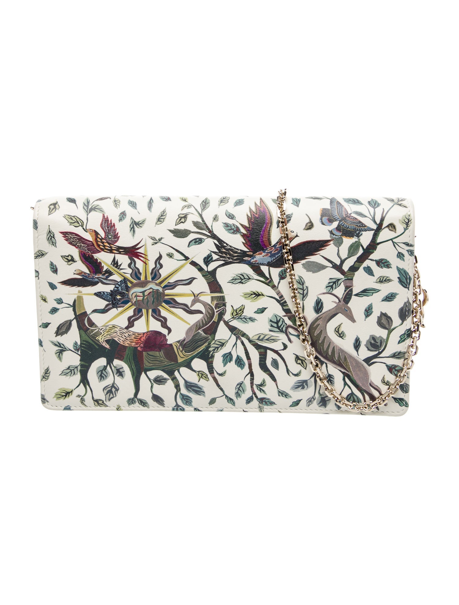 Christian Dior Leather Jardin Naturel Wallet on Chain