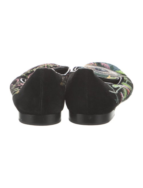 Christian Dior Suede Floral Print Loafers