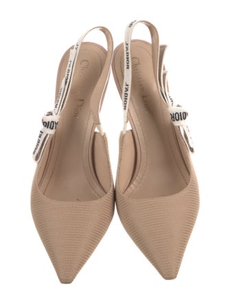 Christian Dior Printed Bow Accents Slingback Pumps