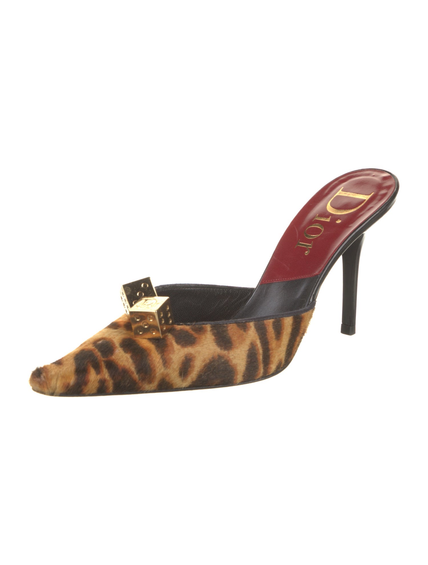Christian Dior Ponyhair Animal Print Mules