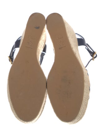 Christian Dior Leather Graphic Print Espadrilles