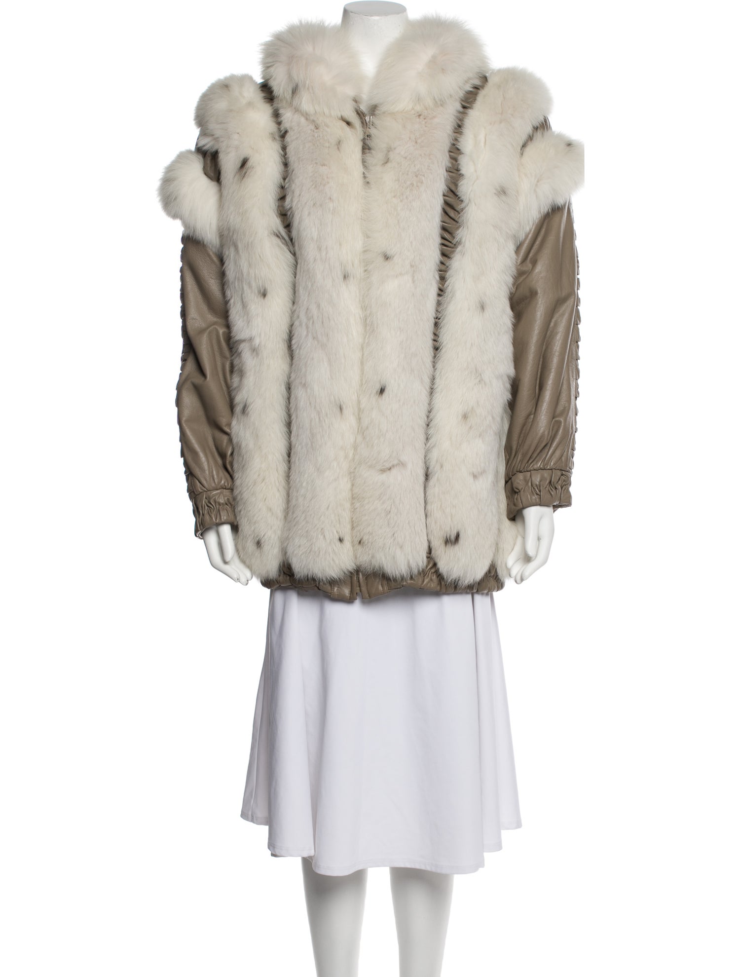 Christian Dior Fox Striped Faux Fur Coat