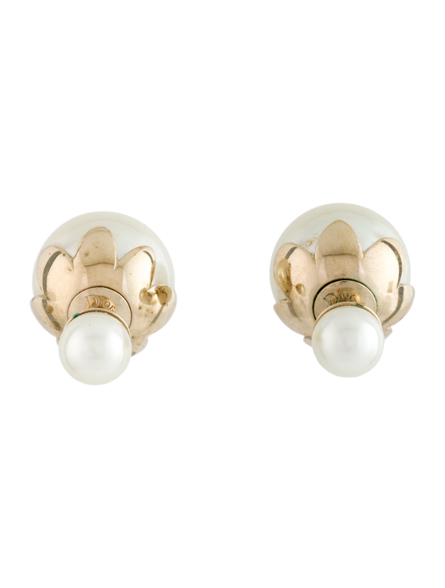 Christian Dior Faux Pearl Dior Tribales Earrings