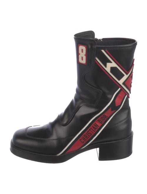 Christian Dior Leather Printed Combat Boots