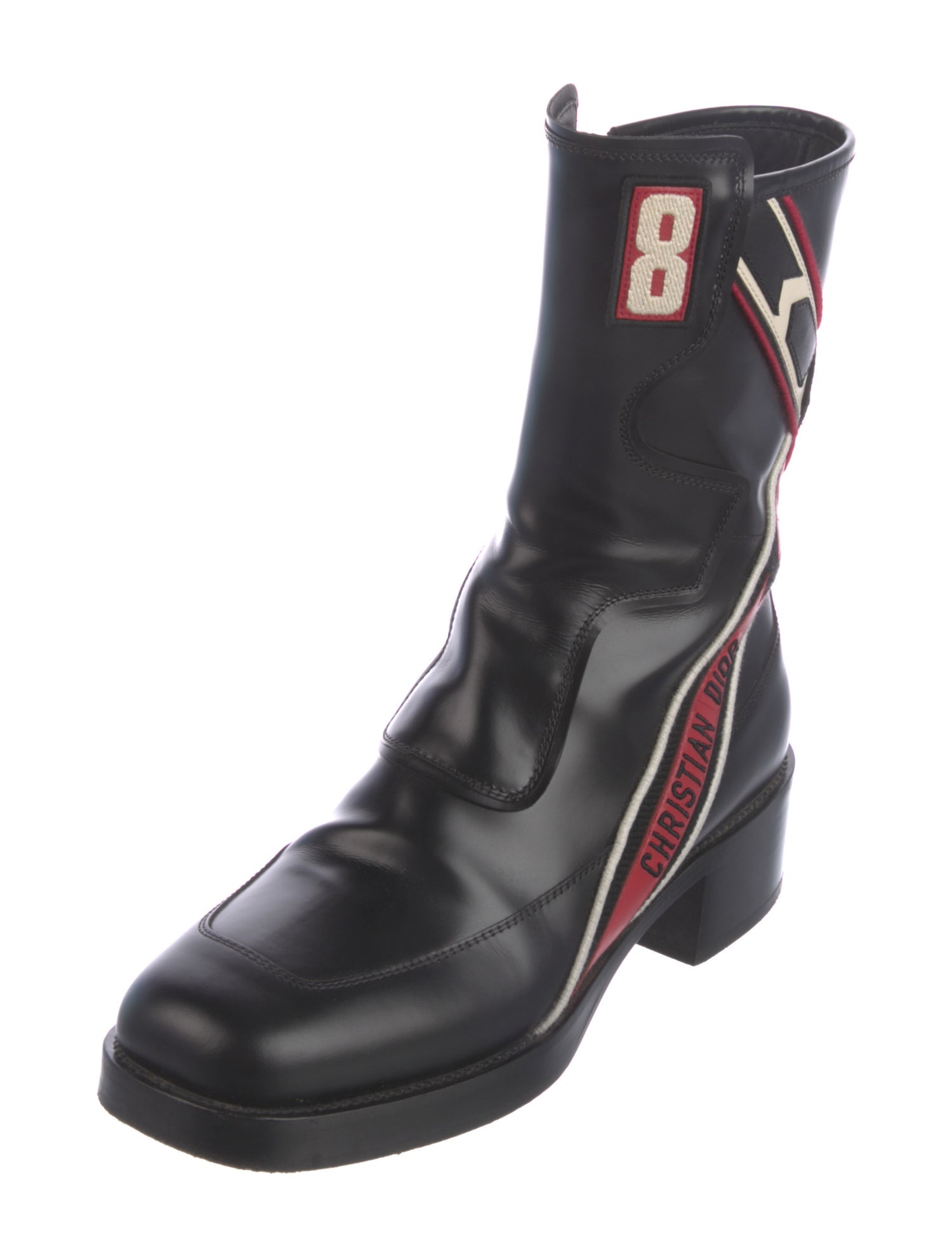 Christian Dior Leather Printed Combat Boots